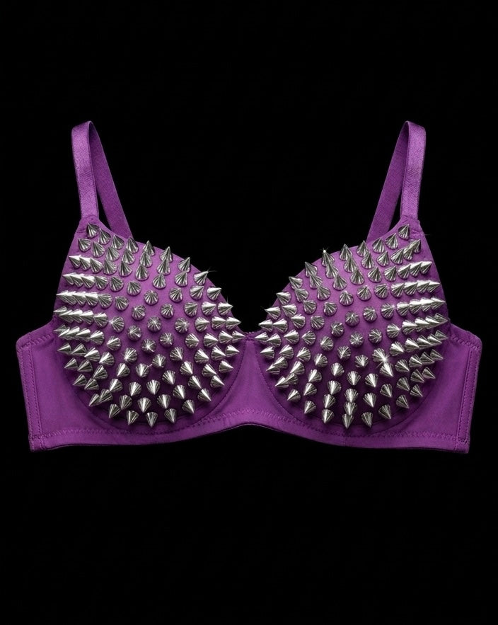 RELIC SPIKED GRAPE BRA