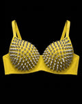 RELIC SPIKED YELLOW RIOT BRA